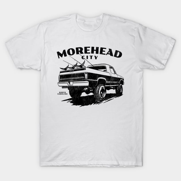 Morehead City, North Carolina Fishing Truck T-Shirt by Contentarama